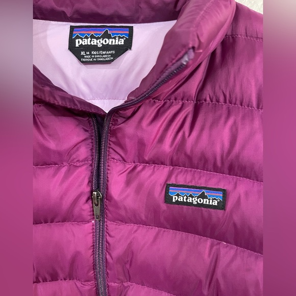 Patagonia Quilted Jacket purple girls XL - Picture 8 of 9